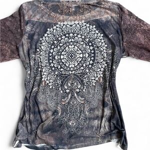 Y2K mandala rhinestone long sleeve